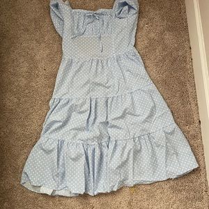 blue and white polkadot dress SIZE SMALL